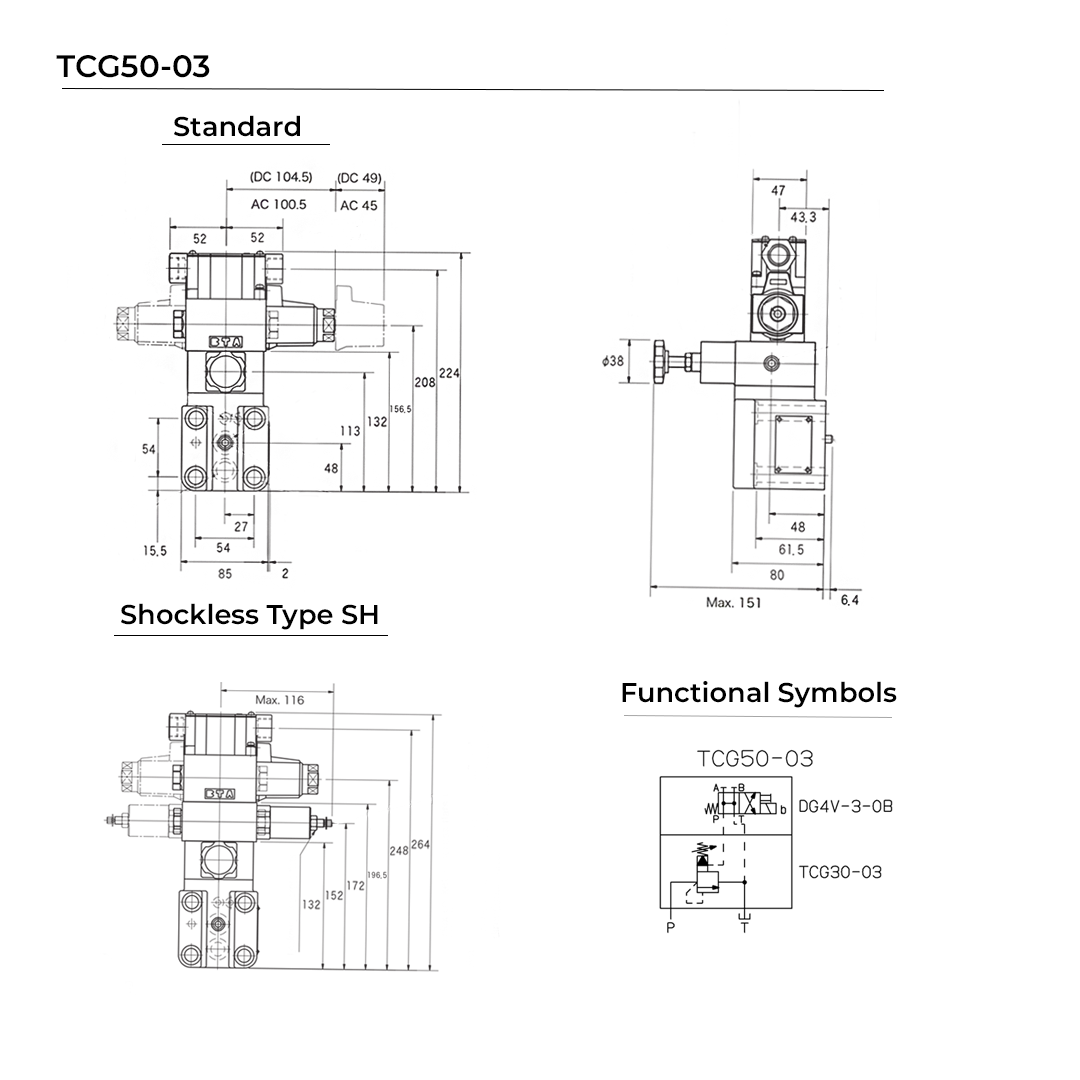 TCG50-03-C-P2-V-17 | Solenoid Controlled Multi Pressure Relief Valve TCG50-03-C-P2-V-17 | Solenoid Controlled Multi Pressure Relief Valve